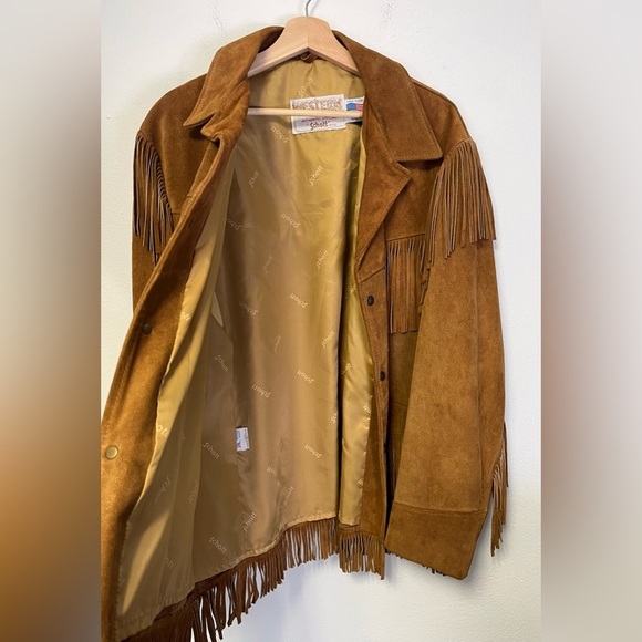 Western Schott Vintage 1970’s Leather Suede Fringe Jacket Made In The USA - Picture 4 of 8
